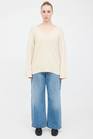 The Row Cashmere V-Neck Sweater