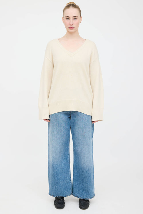 The Row Cashmere V-Neck Sweater