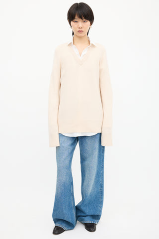 The Row Cream Wool & Cashmere Davion Sweater