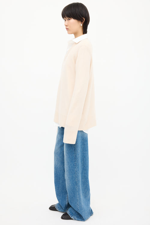 The Row Cream Wool & Cashmere Davion Sweater