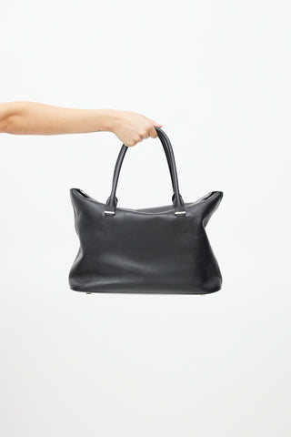 The Row Black Carryall Leather Bag