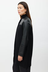 The Row Black Cashmere Leather Coat