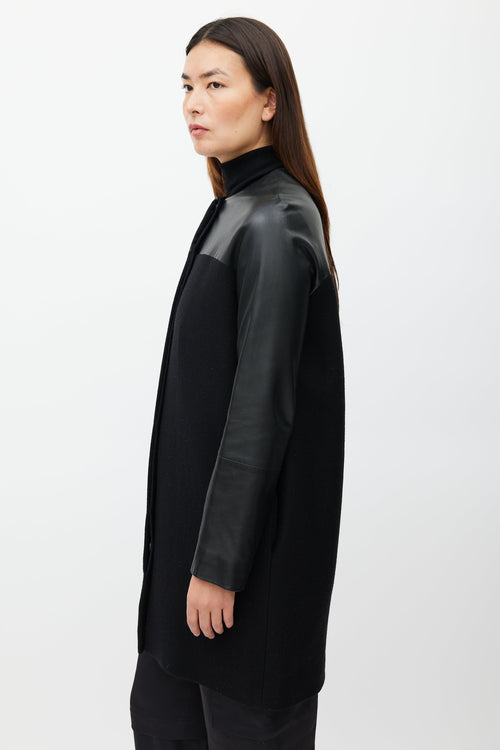 The Row Black Cashmere Leather Coat