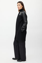 The Row Black Cashmere Leather Coat