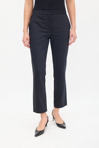 The Row Black Cotton & Nylon Slim Pintuck Trouser