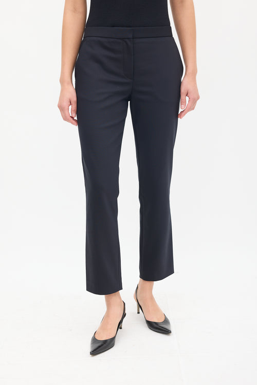 The Row Black Cotton & Nylon Slim Pintuck Trouser