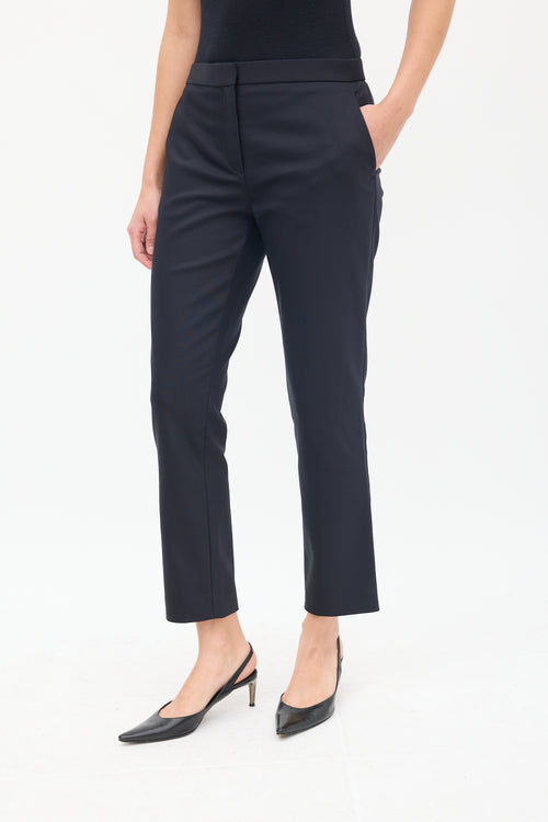 The Row Black Cotton & Nylon Slim Pintuck Trouser