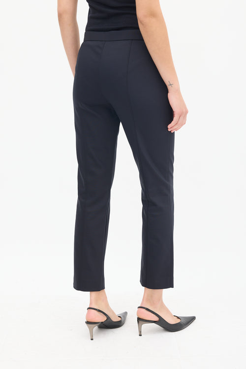 The Row Black Cotton & Nylon Slim Pintuck Trouser