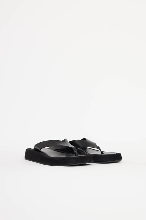 The Row Leather & Suede Ginza Sandal