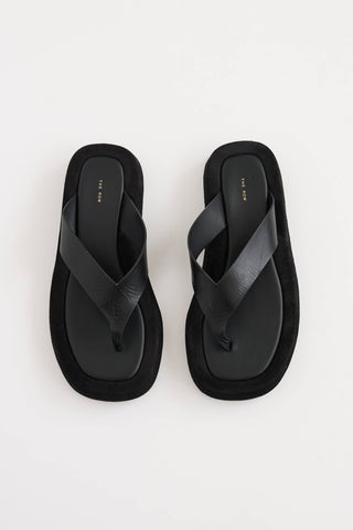 The Row Leather & Suede Ginza Sandal