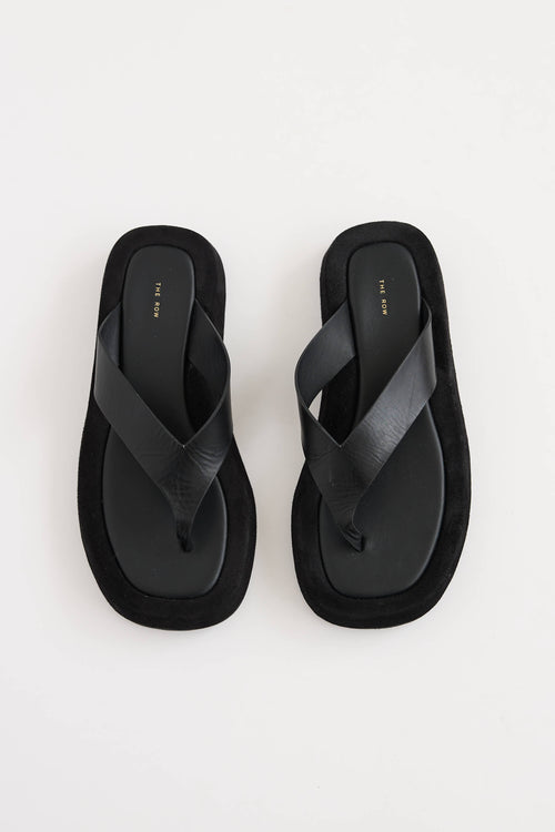 The Row Leather & Suede Ginza Sandal