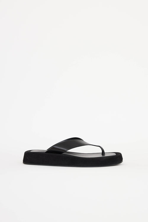 The Row Leather & Suede Ginza Sandal