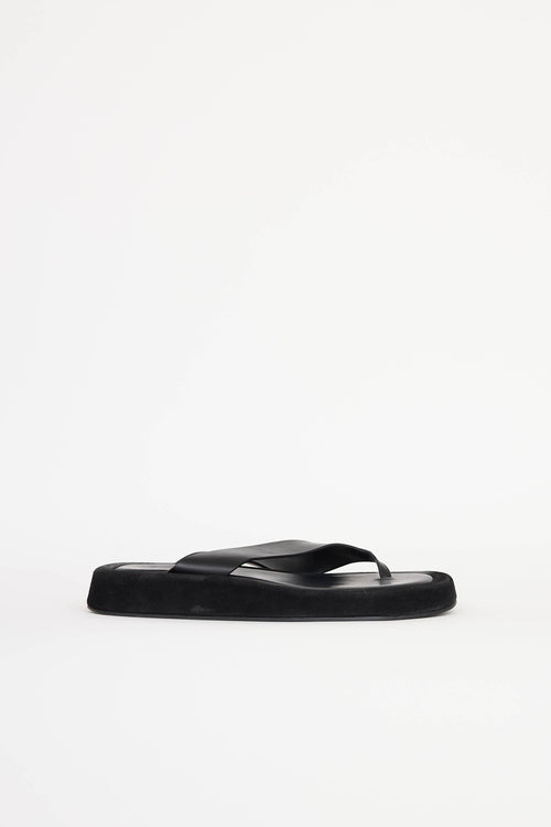 The Row Leather & Suede Ginza Sandal