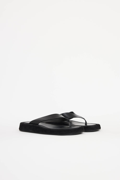 The Row Leather & Suede Ginza Sandal