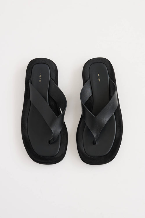The Row Leather & Suede Ginza Sandal