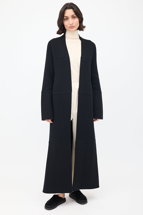 The Row Black Knit & Woven Ariane Coat