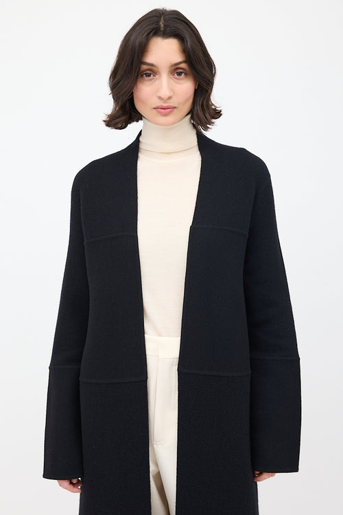 The Row Black Knit & Woven Ariane Coat