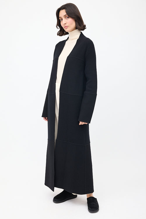 The Row Black Knit & Woven Ariane Coat