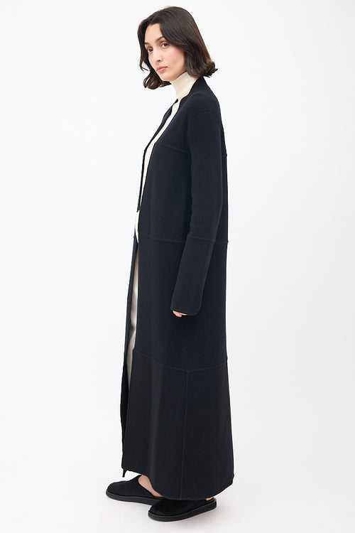 The Row Black Knit & Woven Ariane Coat