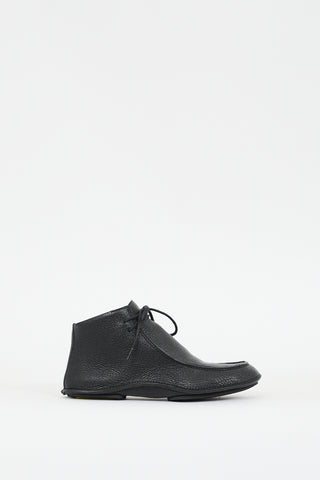 The Row Black Leather Car Shoe Derby Boot