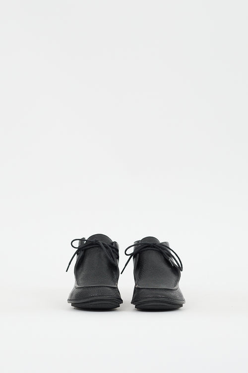 The Row Black Leather Car Shoe Derby Boot