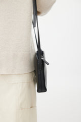 The Row Black Leather Pouch Bag