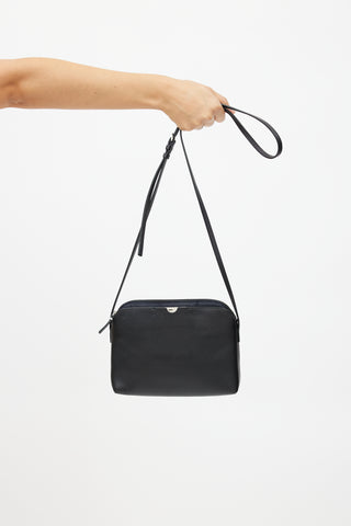 The Row Black Leather Pouch Bag