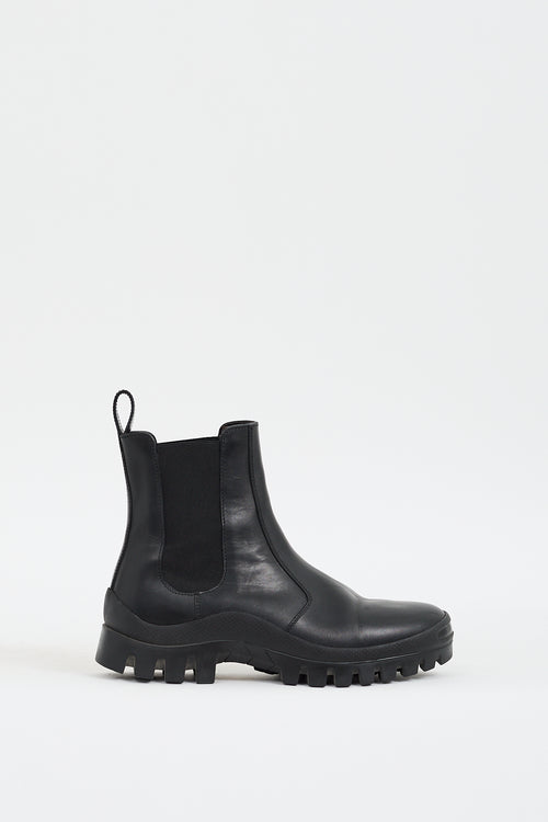 The Row Black Leather Greta Chelsea Boot