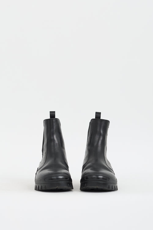 The Row Black Leather Greta Chelsea Boot