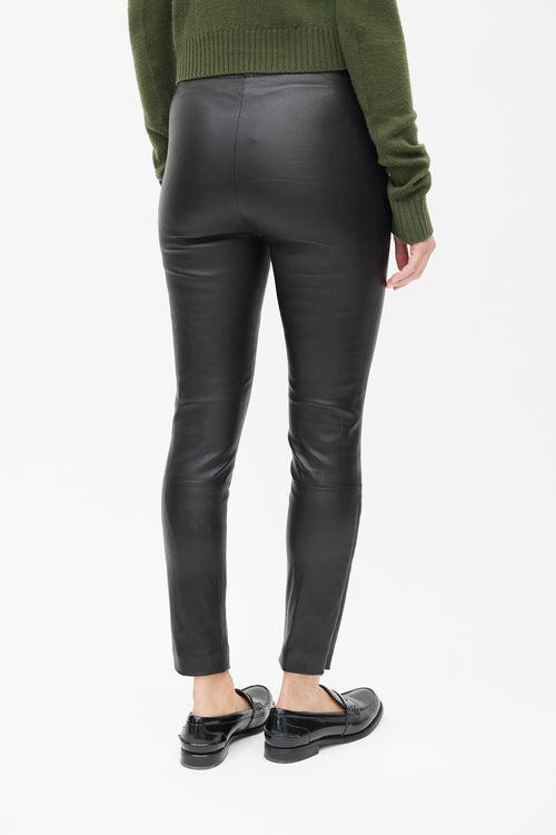 The Row Black Leather Legging