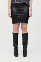 The Row Leather Mini Skirt