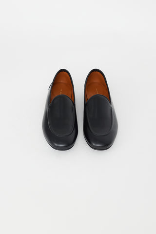 The Row Black Leather Loafer