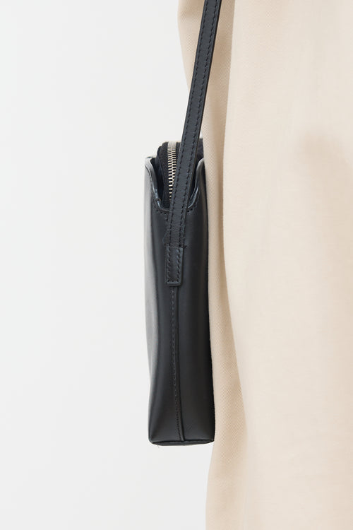 The Row Black Leather Pouch Bag