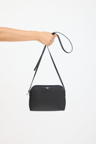 The Row Black Leather Pouch Bag