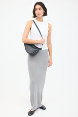 The Row Black Leather Small Slouchy Banana Bag