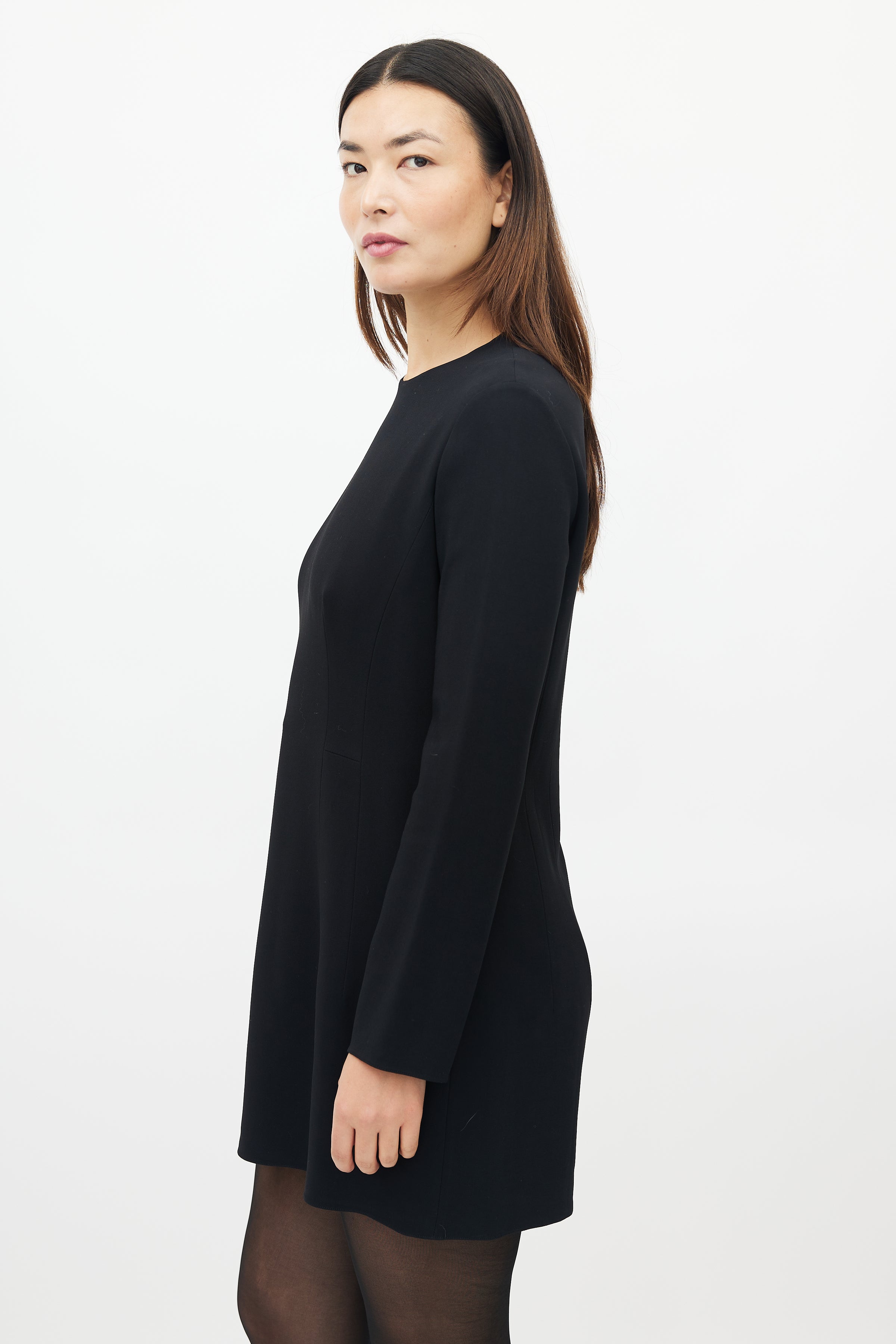 black long sleeve shift dress The Row // Shift Dress – VSP Consignment