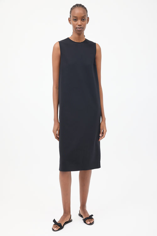 The Row Black Neoprene Sheath Dress