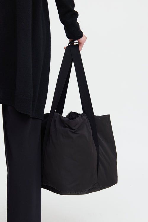 The Row Black Padded Drew Tote Bag