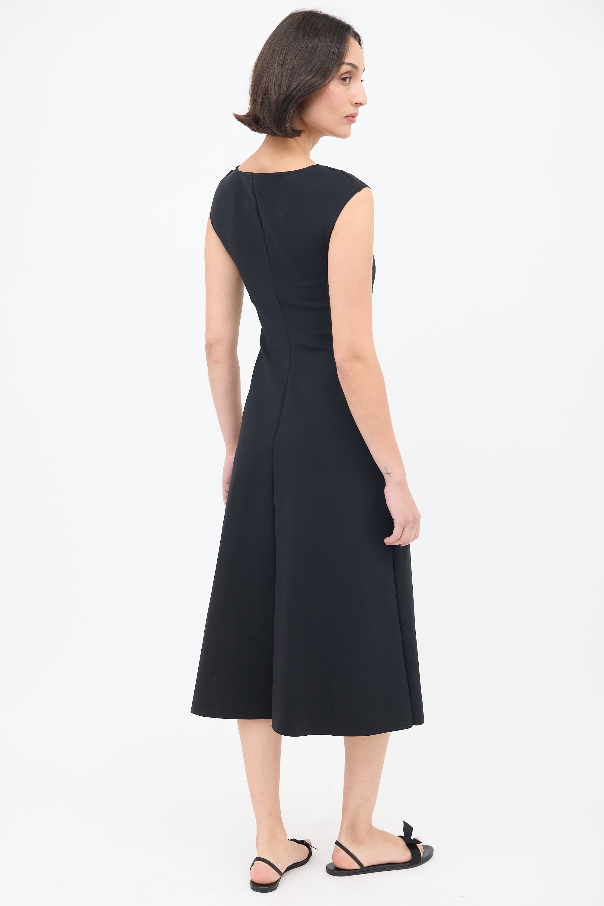 The Row // Nylon Rhode Cap Sleeve A-Line Dress VSP Consignment The Row // Nylon Rhode Cap Sleeve A-Line Dress VSP Consignment