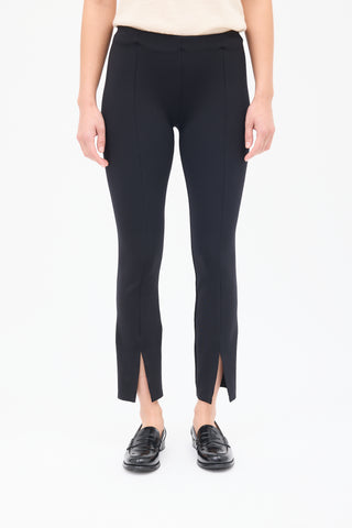The Row Black Nylon Thilde Slit Leggings