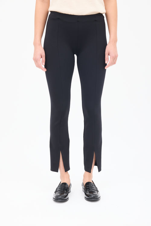 The Row Black Nylon Thilde Slit Leggings