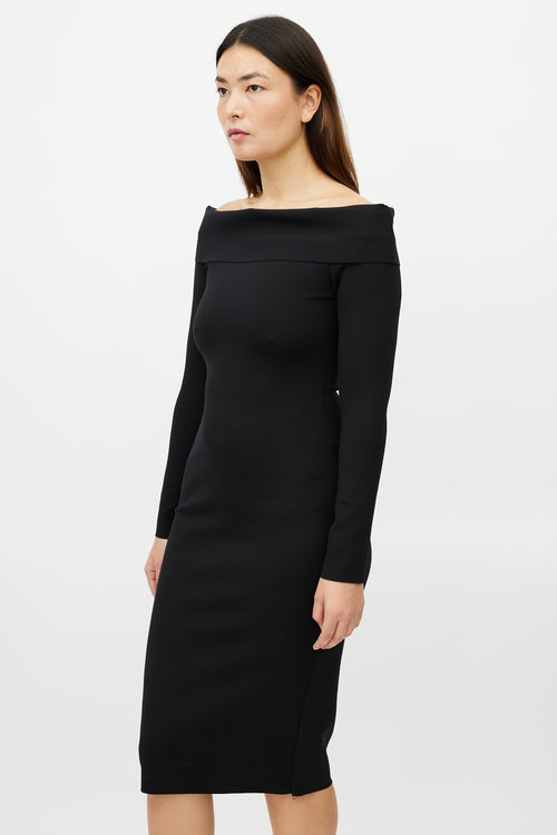 The Row Black Off The Shoulder Dress