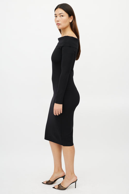 The Row Black Off The Shoulder Dress