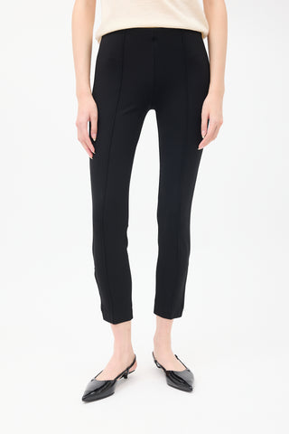 The Row Black Pintuck Ankle Zip Legging