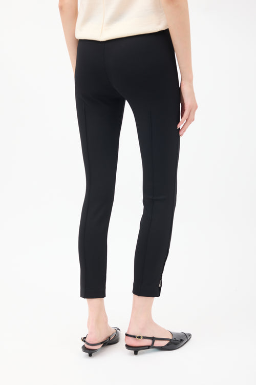 The Row Black Pintuck Ankle Zip Legging