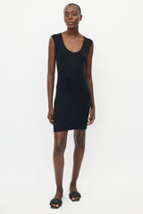 The Row Black Ribbed Tank Dress