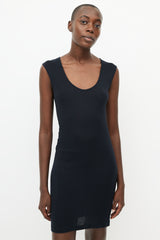 The Row Black Ribbed Tank Dress