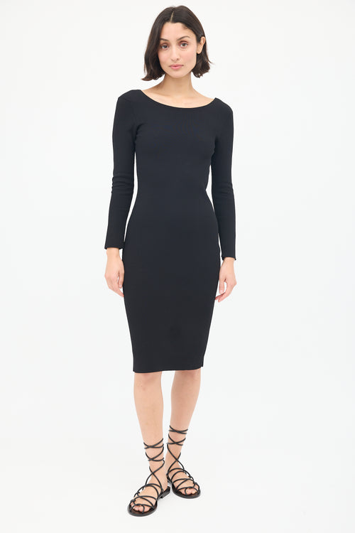 The Row Black Scoop Back Midi Dress