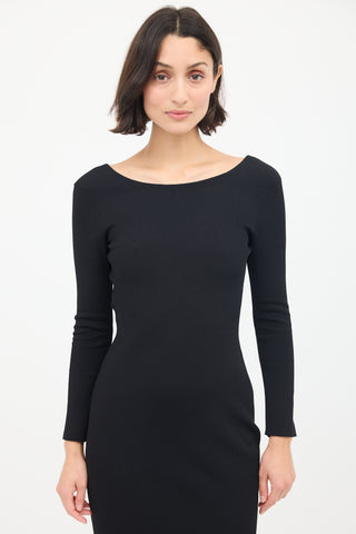 The Row Black Scoop Back Midi Dress