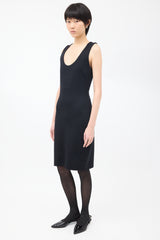 The Row Black Scoop Neck Sleeveless Midi Dress